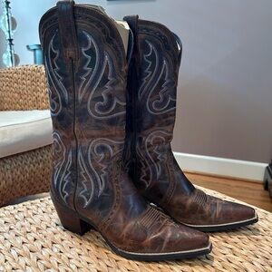 Ariat Dark Brown Leather Cowboy Boots